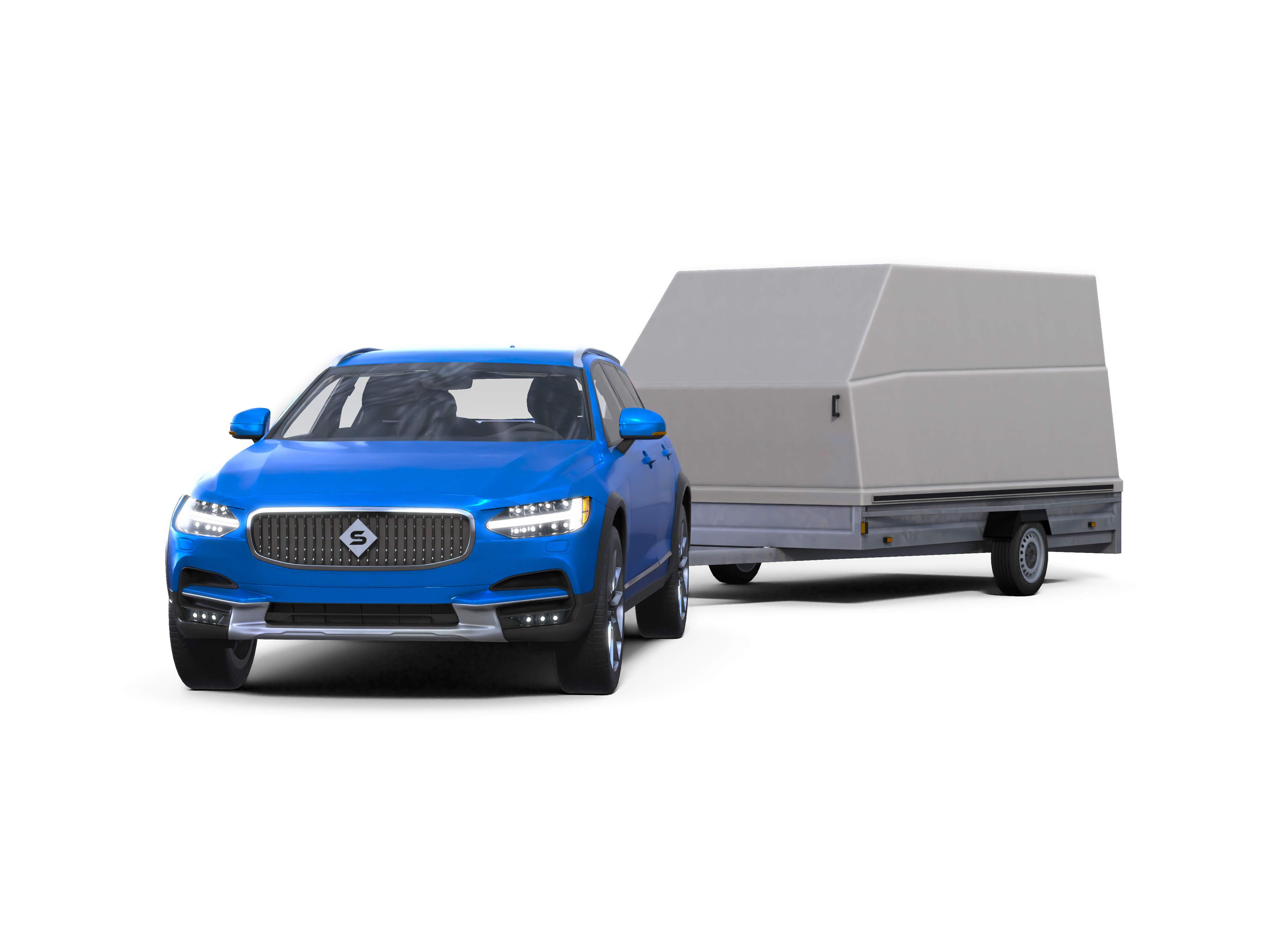 Voiture avec remorque